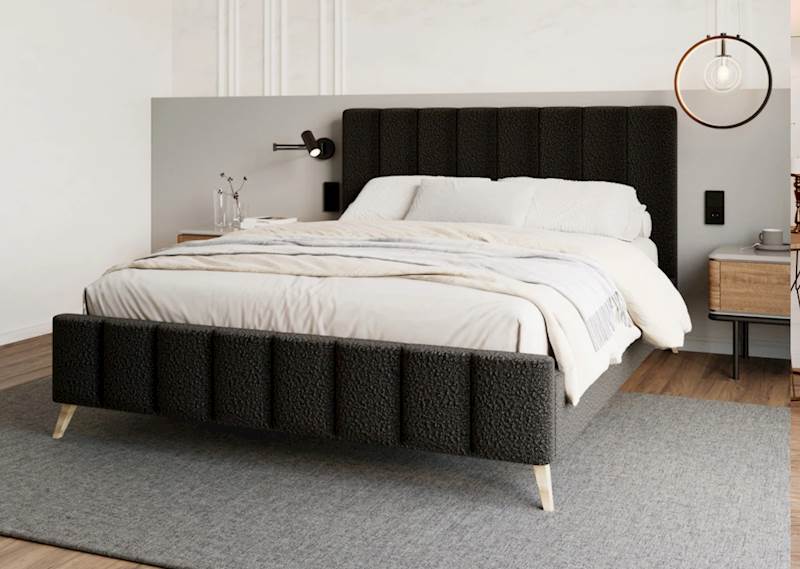 Łóżko: FRASCA 160x200 (boucle czarny)