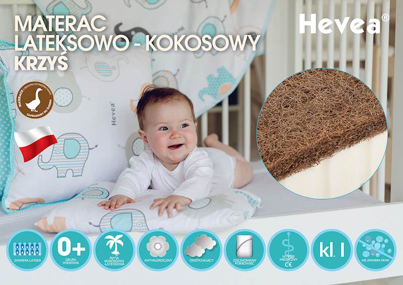 Hevea Krzyś 140x70 materac lateksowo kokosowy