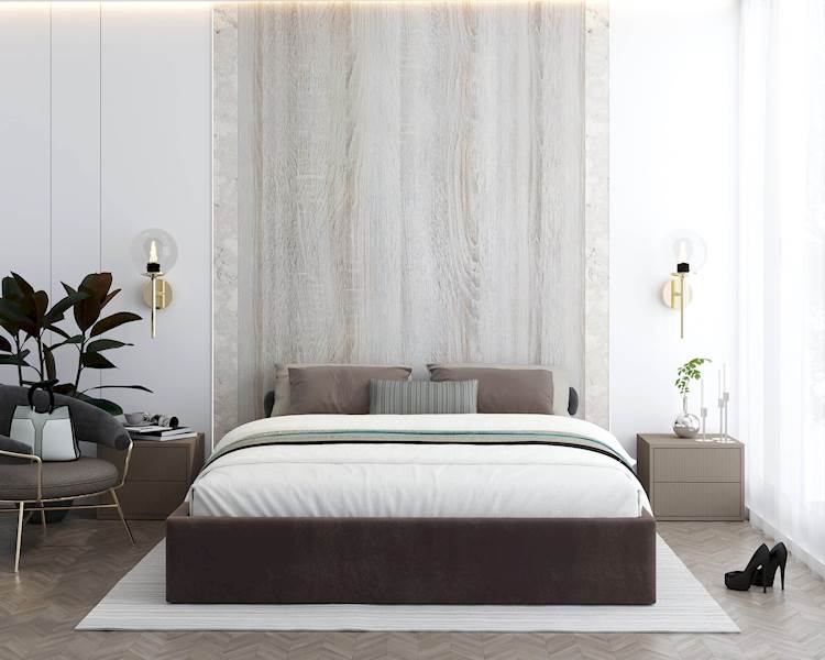 Łóżko: ORLANDO 160x200 (welur brązowy)