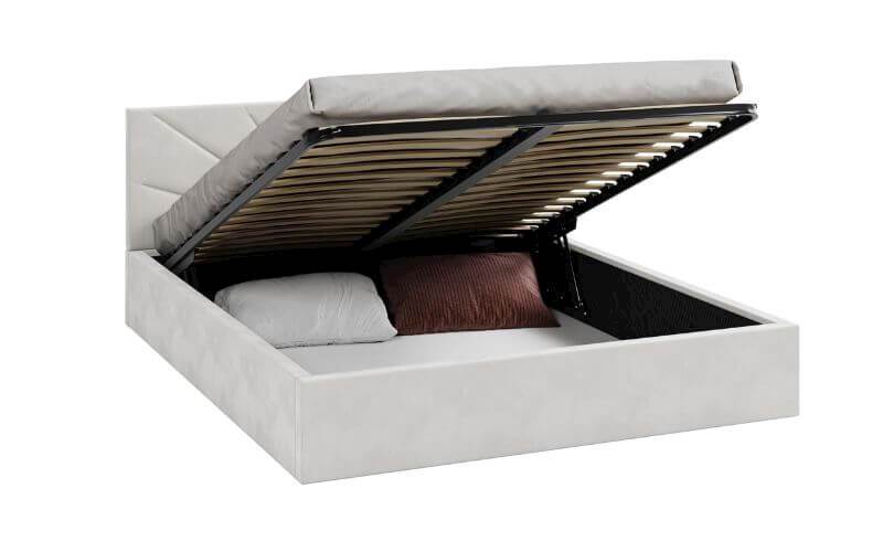 Łóżko: GEORGIA 160x200 (welur biały) st.metal