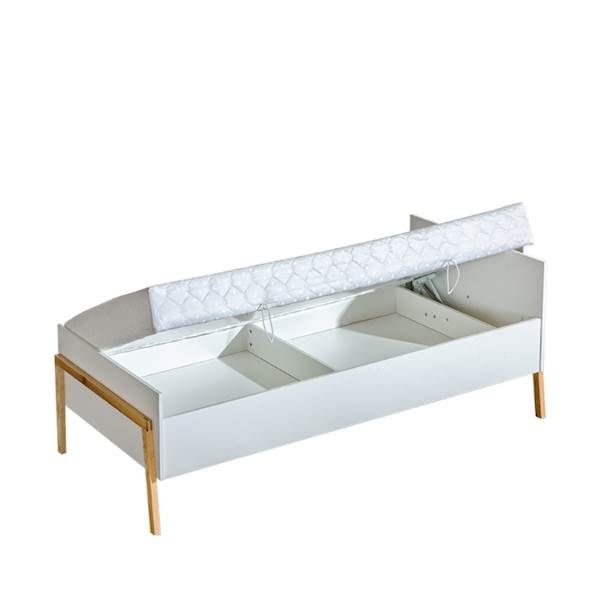 Yeti łóżko Tapczan Z Materacem 200x90 Cm Jesion Biały