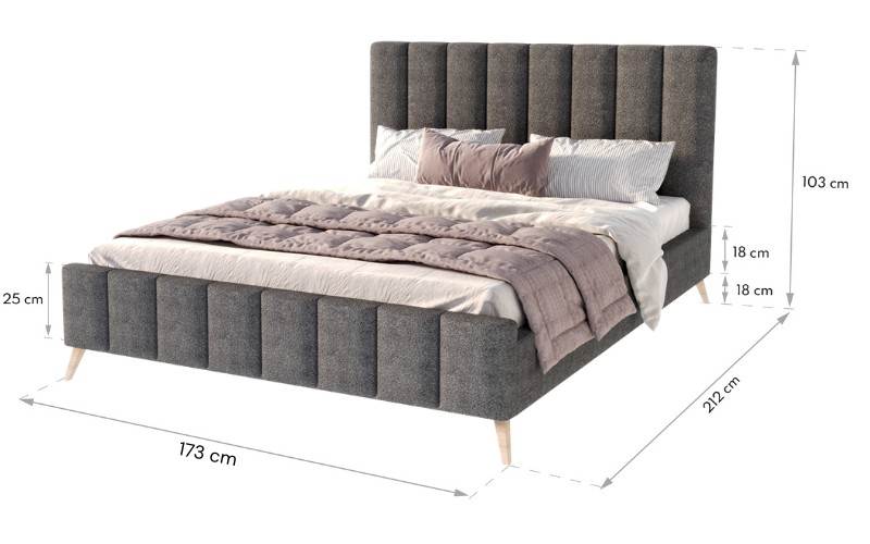 Łóżko: FRASCA 160x200 (boucle grafit)