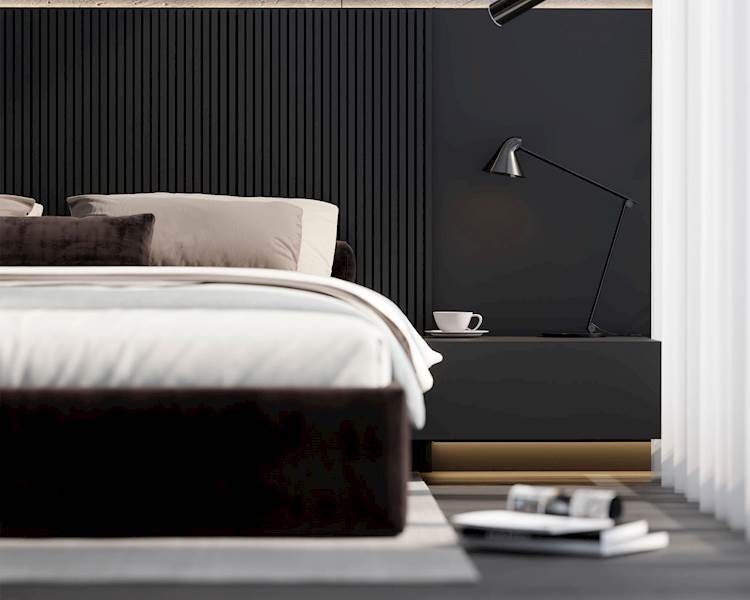 Łóżko: ORLANDO 140x200 (welur czarny)