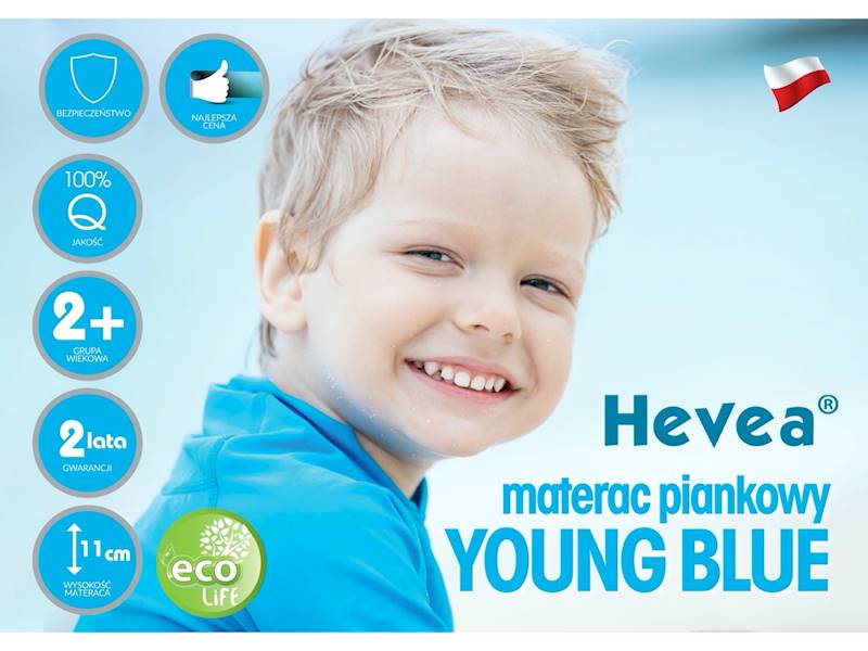 Hevea Young Blue 200x90 materac piankowy