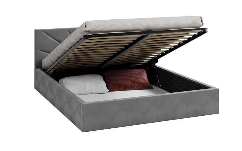 Łóżko: GEORGIA 160x200 (welur grafit) st.metal