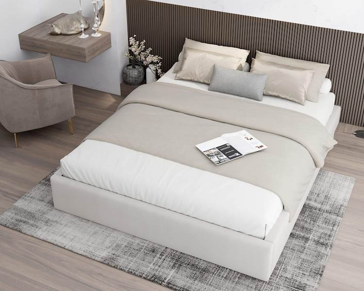 Łóżko: ORLANDO 160x200 (welur kremowy)