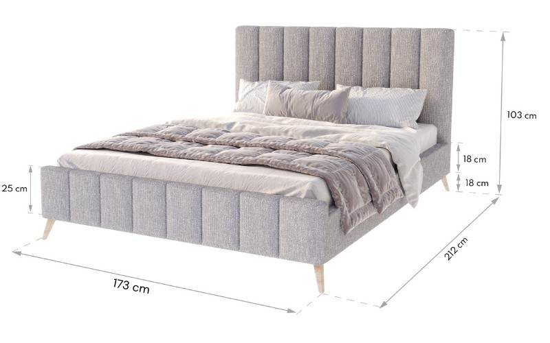 Łóżko: FRASCA 160x200 (boucle szary)