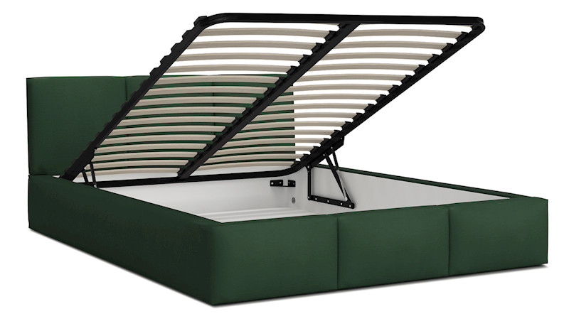 Łóżko: FRESIA 180x200 (welur butelkowa zieleń) stelaż metalowy