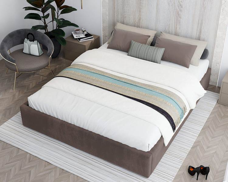 Łóżko: ORLANDO 140x200 (welur brązowy)