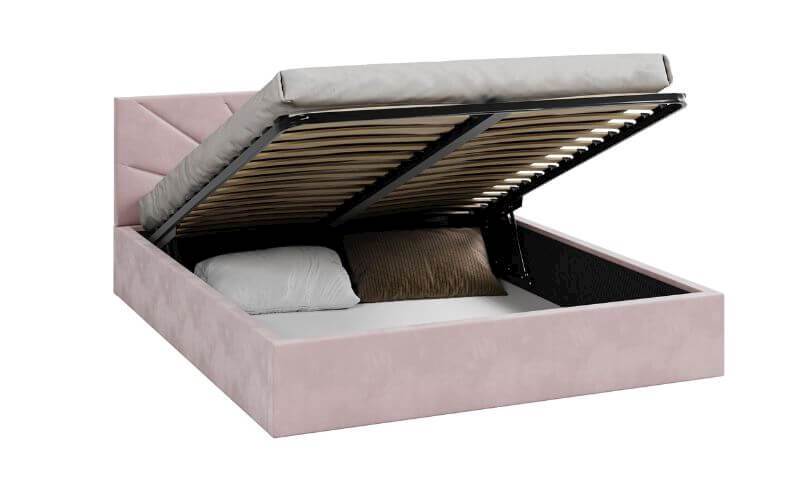 Łóżko: GEORGIA 180x200 (welur jasny róż) st.metal