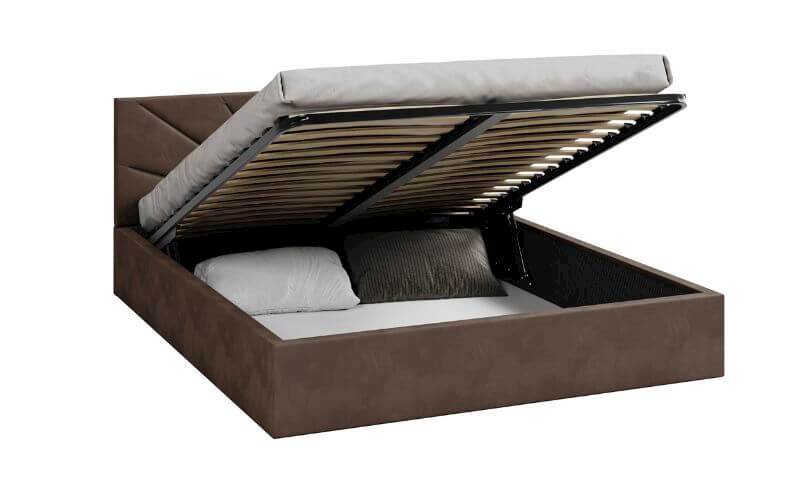 Łóżko: GEORGIA 160x200 (welur brązowy) st.metal