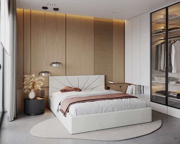 Łóżko: GEORGIA 160x200 (welur biały) st.metal