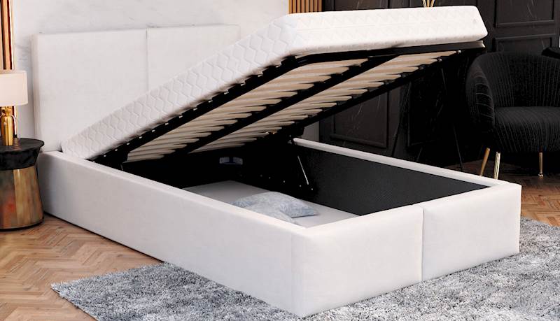 Łóżko: FRESIA 120x200 (welur biały) stelaż metal