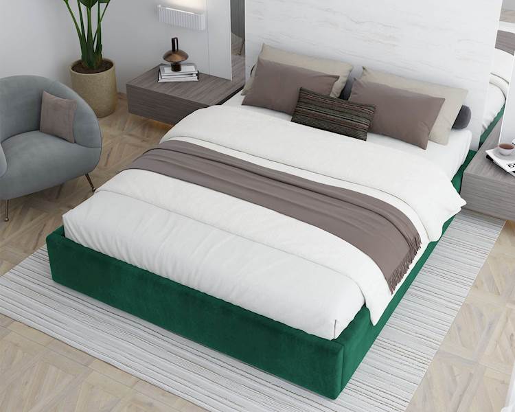 Łóżko: ORLANDO 160x200 (welur zieleń)