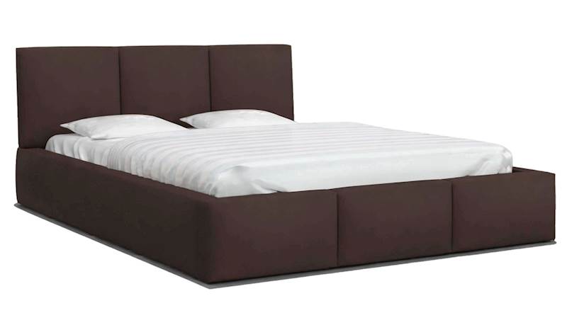 Łóżko: FRESIA 140x200 (welur brąz) stelaż metalowy