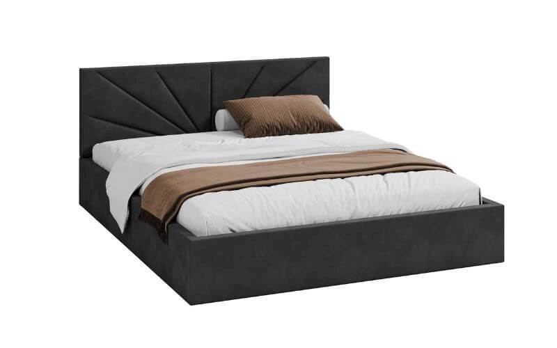 Łóżko: GEORGIA 160x200 (welur czarny) st.metal