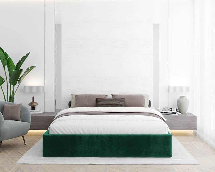 Łóżko: ORLANDO 160x200 (welur zieleń)