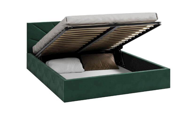 Łóżko: GEORGIA 140x200 (welur but.zieleń) st.metal