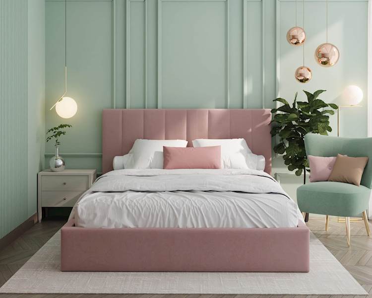 Łóżko: Colorado 180x200 (Paris Pink) st.metal