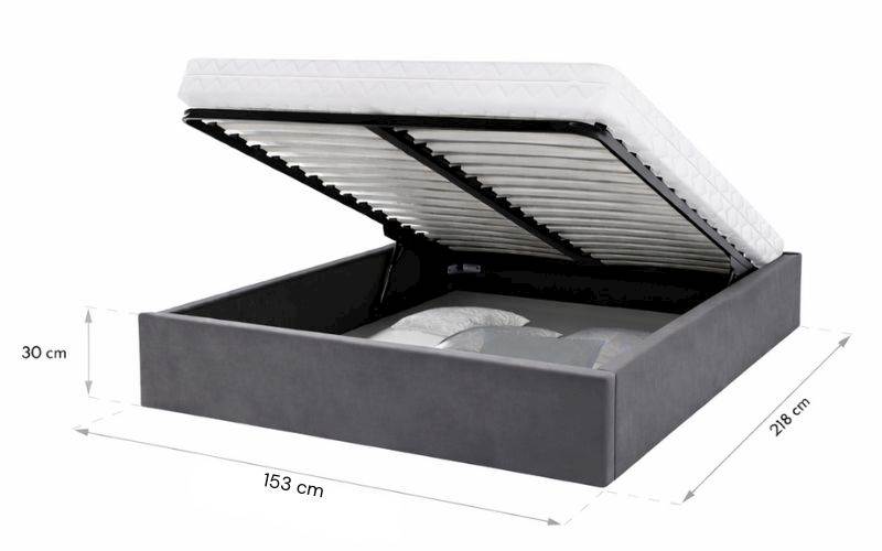 Łóżko: ORLANDO 140x200 (welur grafit)