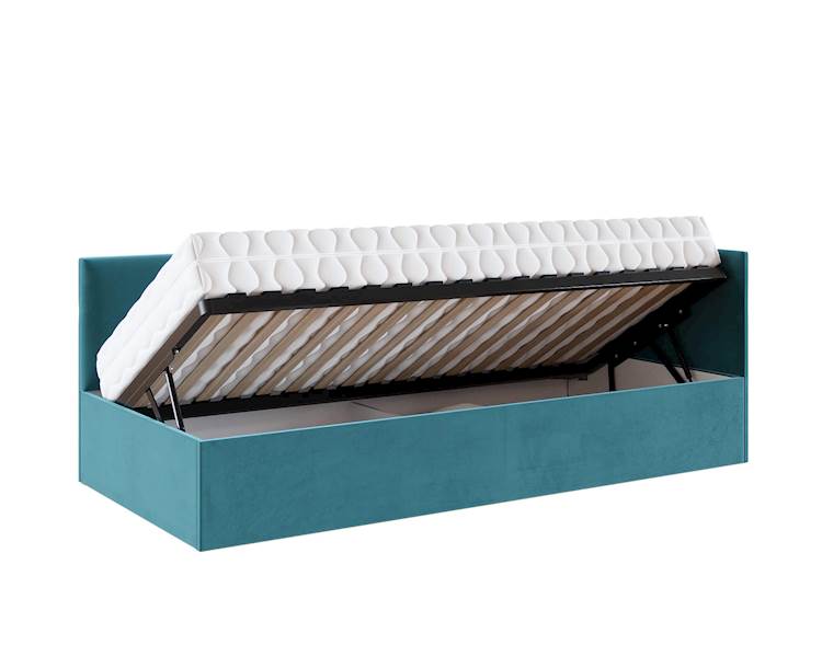 Łóżko: EDDY 090x200 (welur turkus) stel.metal