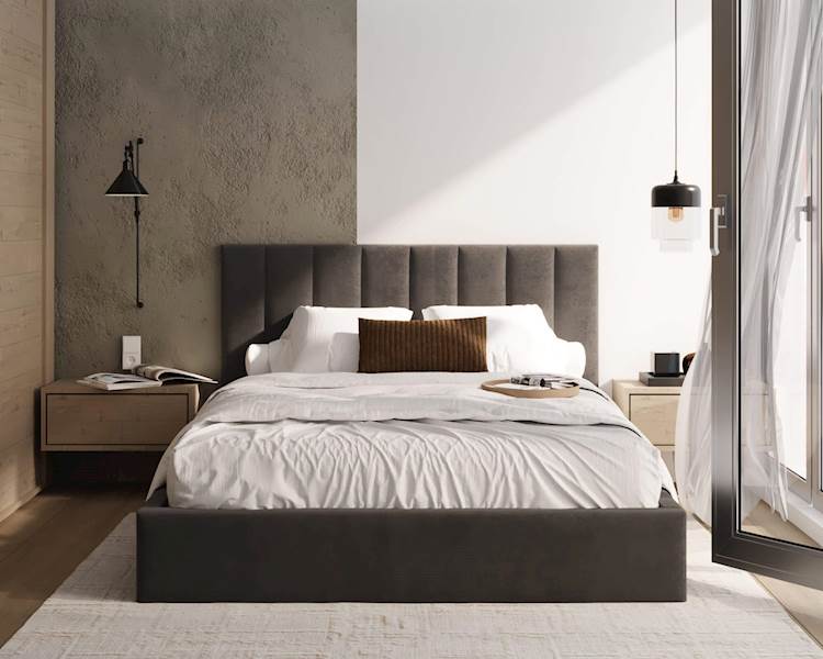 Łóżko: Colorado 160x200 (Paris Anthracit) st.metal