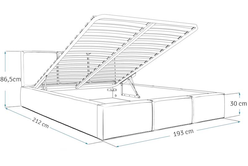 Łóżko: FRESIA 180x200 (welur kremowy) stelaż metalowy