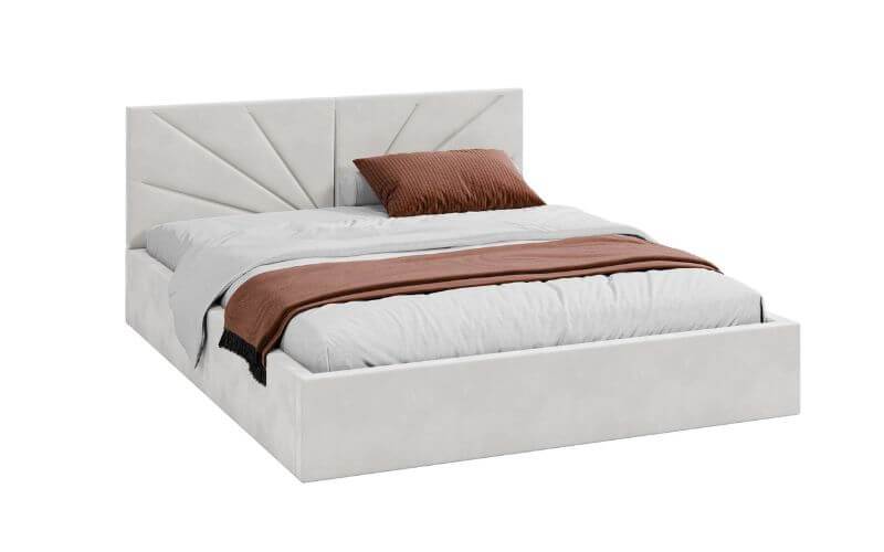 Łóżko: GEORGIA 140x200 (welur biały) stelaż metal