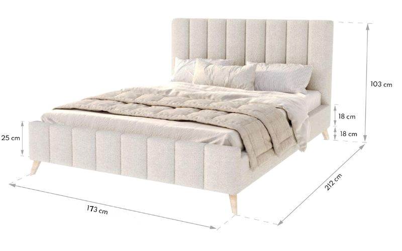 Łóżko: FRASCA 160x200 (boucle krem)