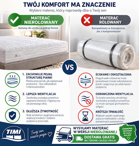 Materac piankowy Hill (tencel) 120x200