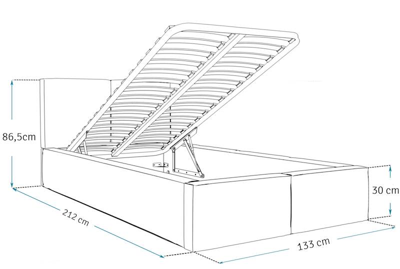 Łóżko: FRESIA 120x200 (welur mglisty róż) st.met.
