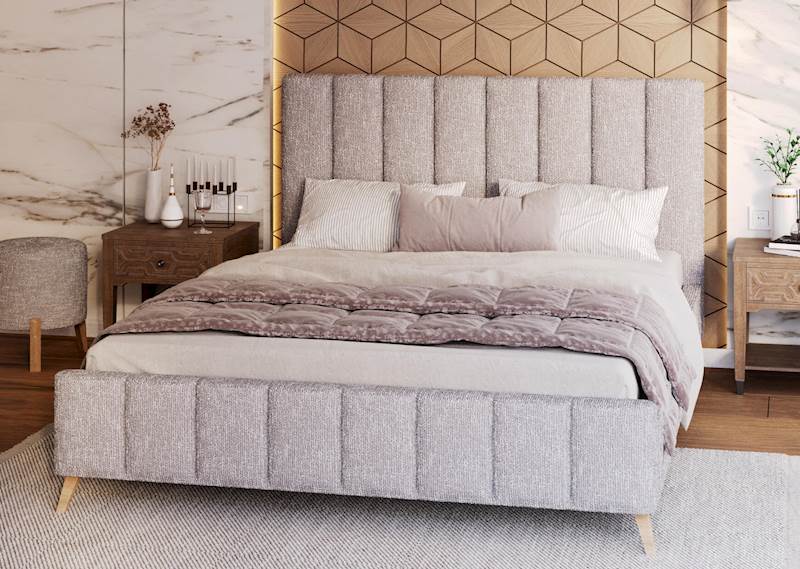 Łóżko: FRASCA 140x200 (boucle szary)