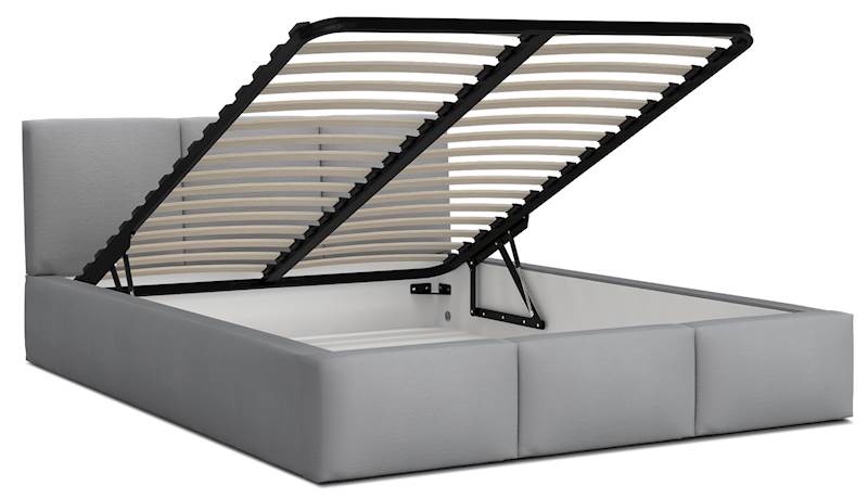 Łóżko: FRESIA 140x200 (welur szary) stelaż metalowy