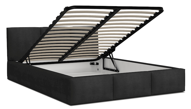 Łóżko: FRESIA 160x200 (welur czarny) stelaż metalowy