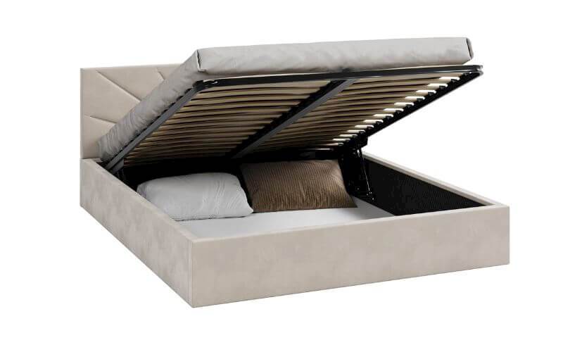 Łóżko: GEORGIA 180x200 (welur kremowy) stel.metal