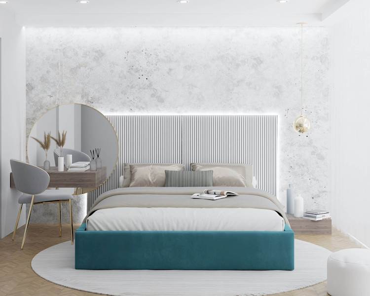 Łóżko: ORLANDO 120x200 (welur turkus)