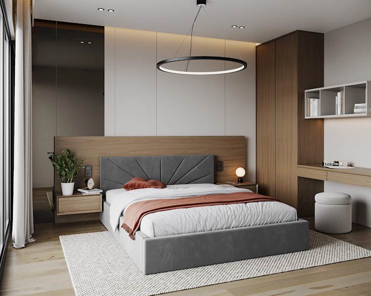 Łóżko: GEORGIA 180x200 (welur grafit) st.metal