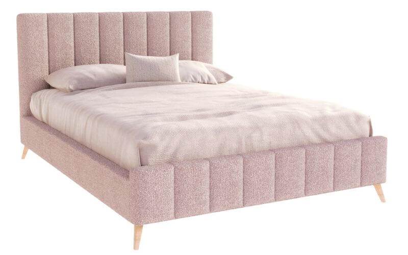 Łóżko: FRASCA 160x200 (boucle pastelowy róż)