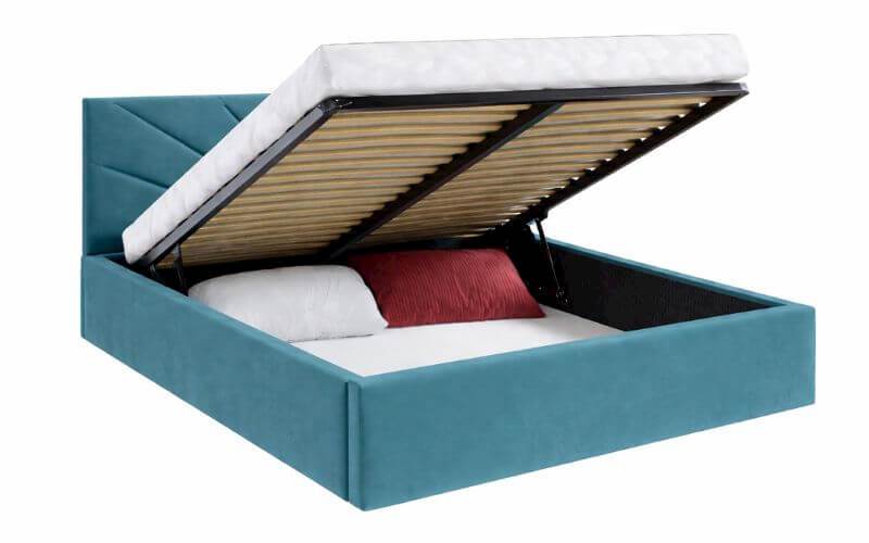 Łóżko: GEORGIA 160x200 (welur turkus) st.metal