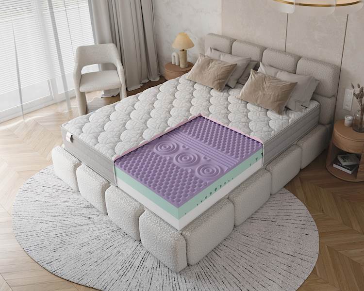 Materac AVELLINO 180x200 NANO JERSEY BORDER VISCO