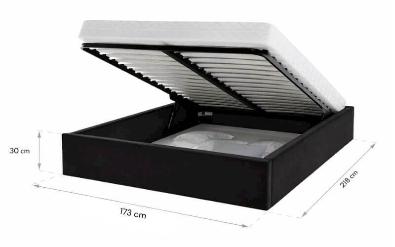 Łóżko: ORLANDO 160x200 (welur czarny)