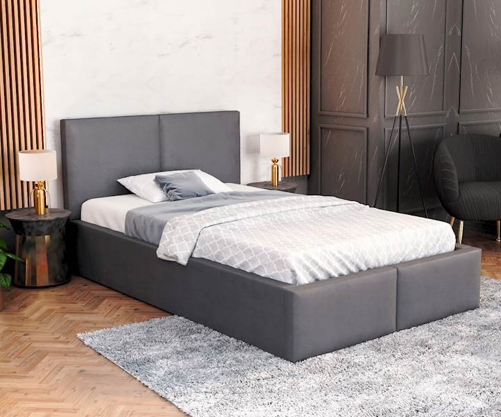 Łóżko: FRESIA 090x200 (welur: grafit) stelaż metal