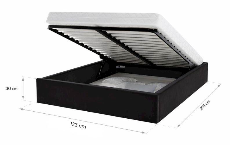 Łóżko: ORLANDO 120x200 (welur czarny)