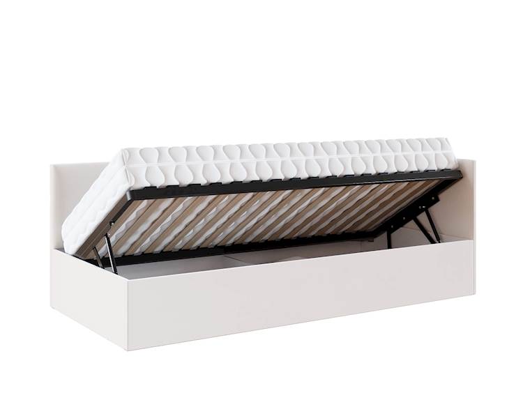 Łóżko: EDDY 090x200 (welur biały) stel.metal