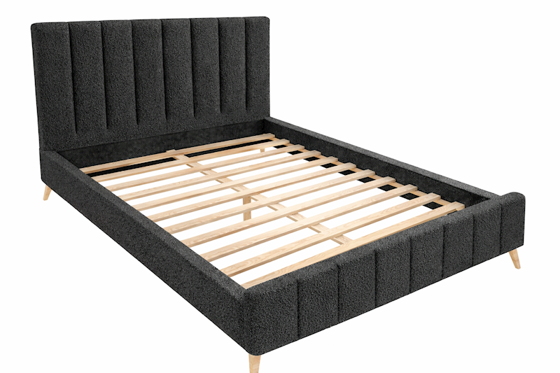 Łóżko: FRASCA 160x200 (boucle czarny)