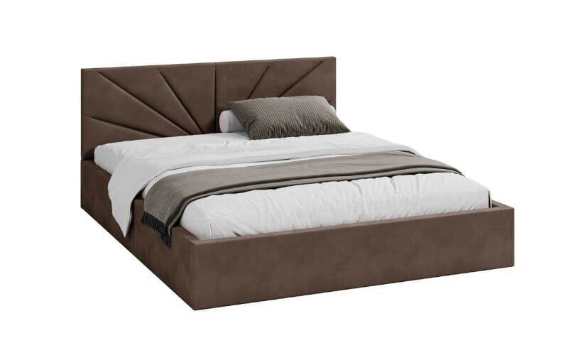 Łóżko: GEORGIA 160x200 (welur brązowy) st.metal