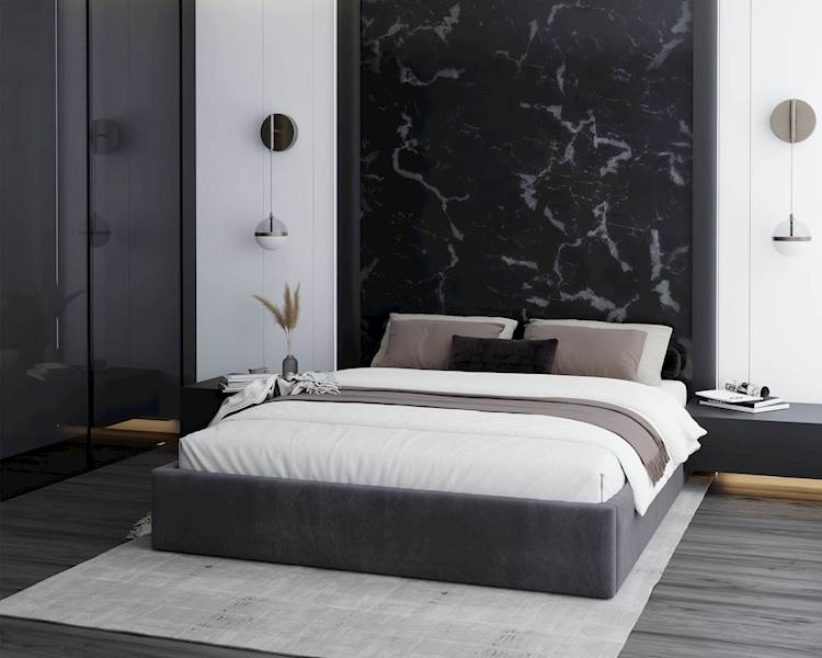 Łóżko: ORLANDO 140x200 (welur grafit)