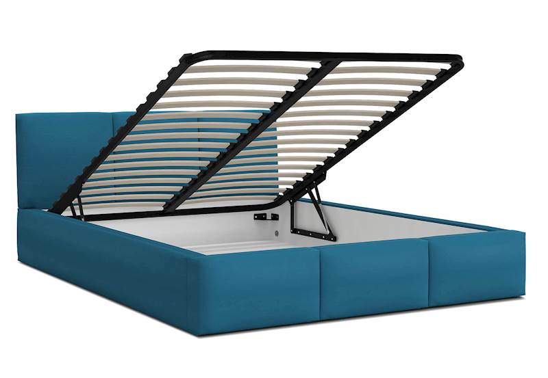 Łóżko: FRESIA 180x200 (welur turkus) stelaż metalowy