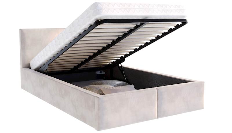Łóżko: FRESIA 120x200 (welur kremowy) stelaż metal