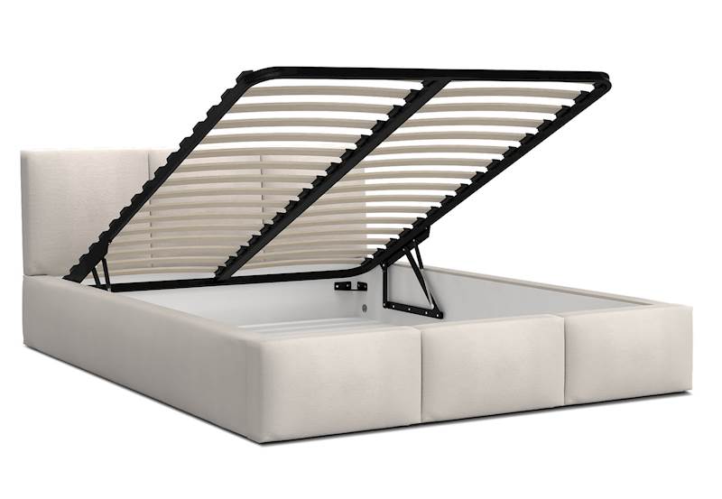 Łóżko: FRESIA 180x200 (welur kremowy) stelaż metalowy